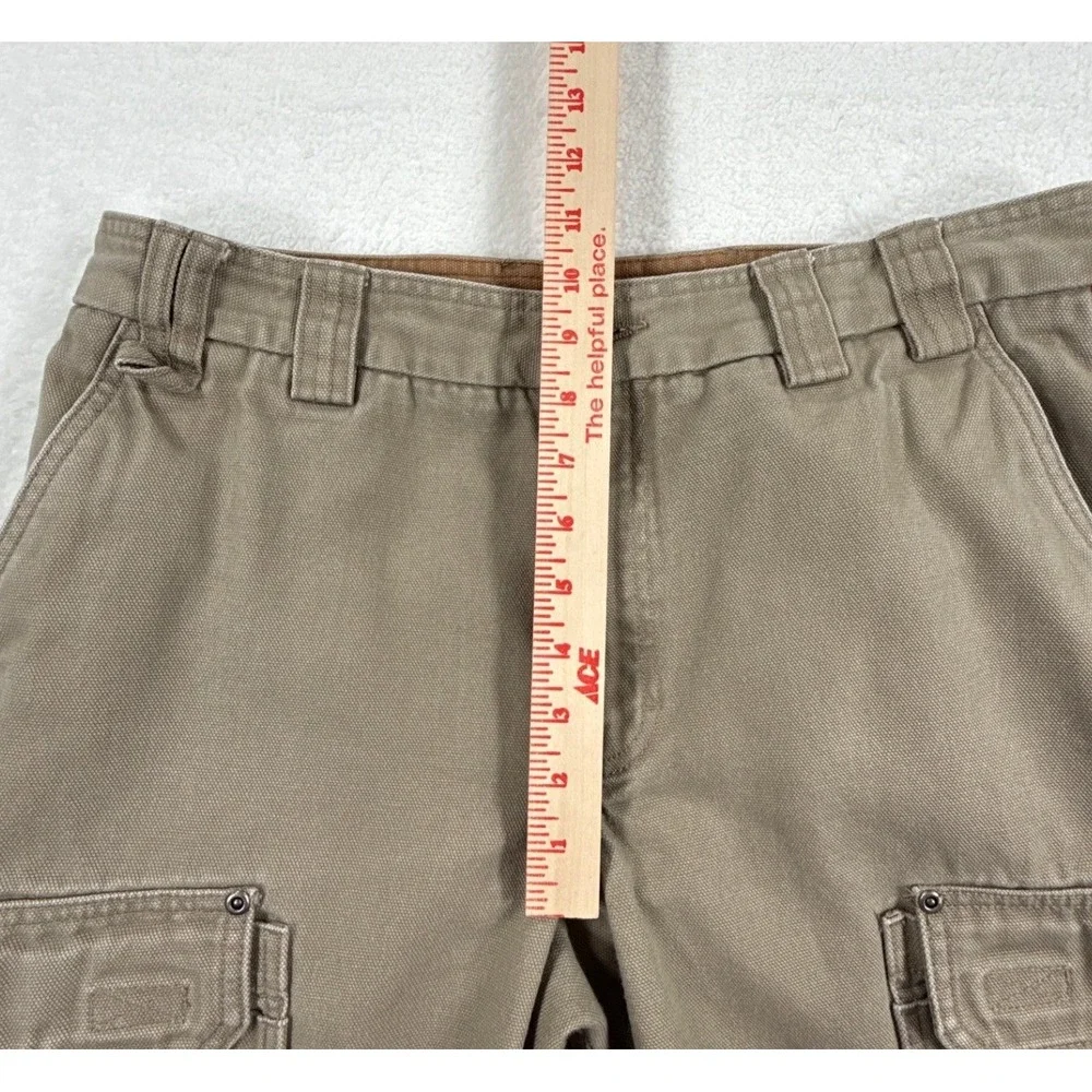 Duluth Trading Cargo Pants Mens 36 Brown Canvas Workwear Utility
